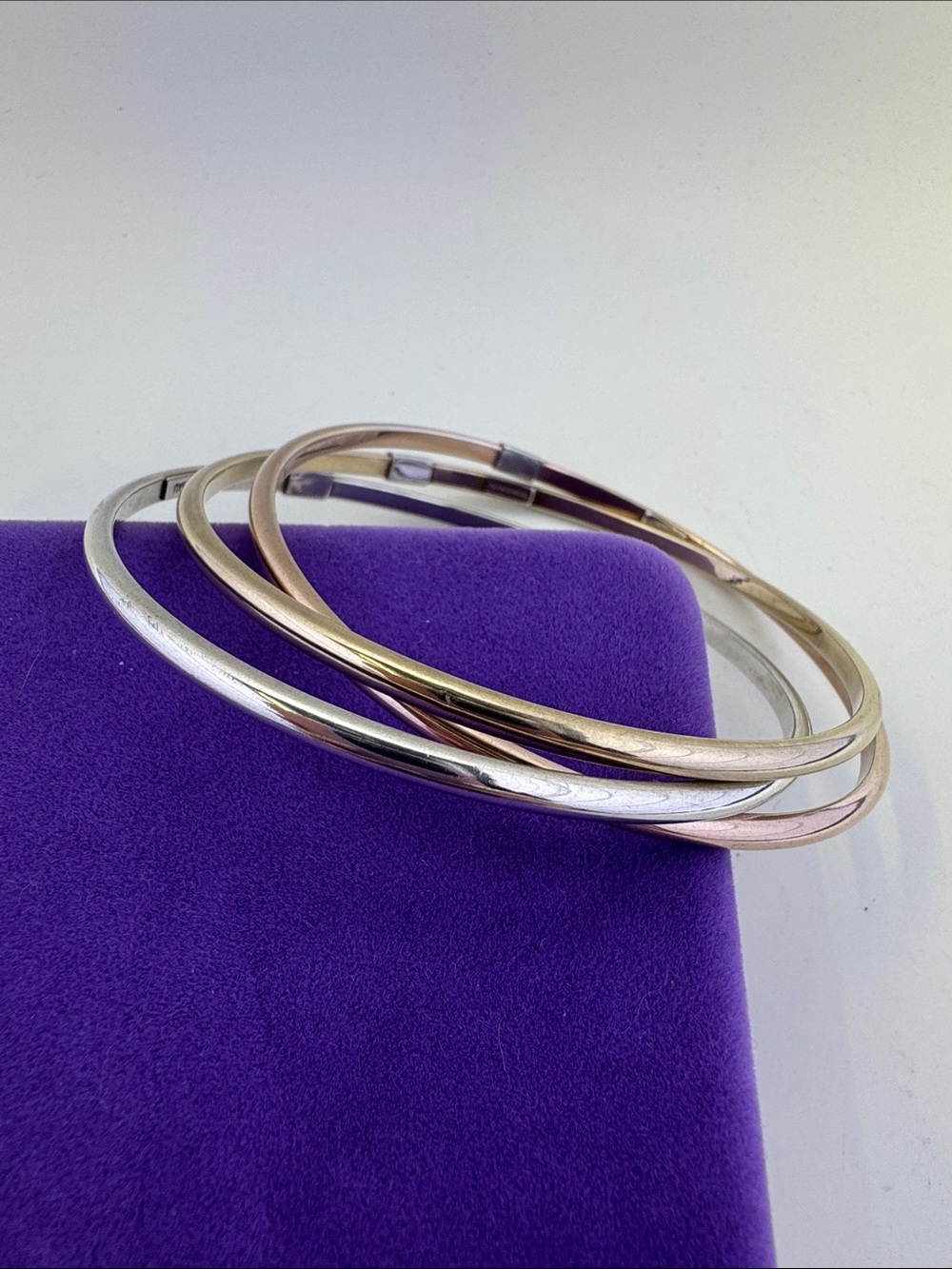 💛 Classic 14k Gold Filled & Sterling Stackable Bangle Bracelet Set